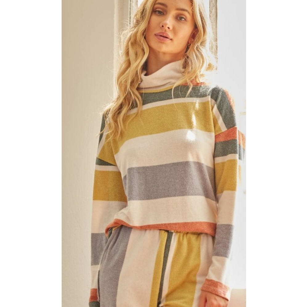 🆕🌿STRIPED TURTLENECK TOP 🌿